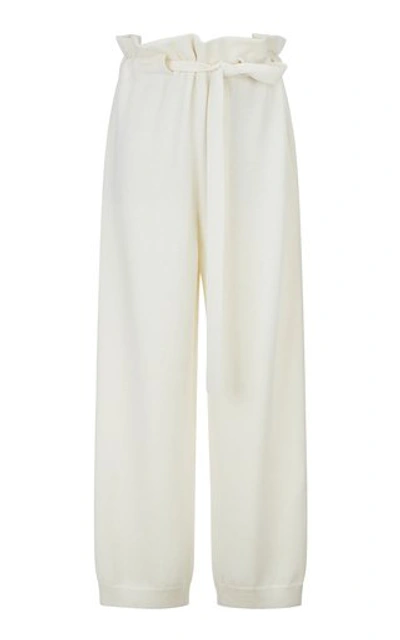 Le17 Septembre High-rise Wool Knit Trousers In White