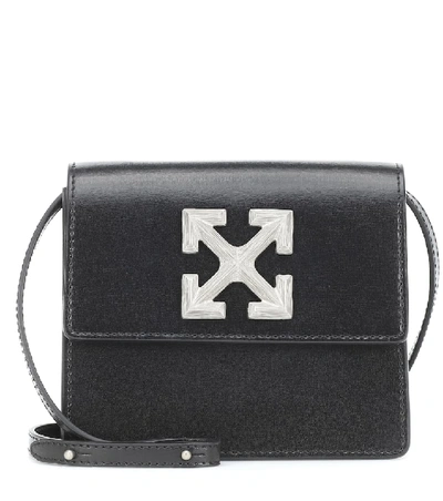 Off-white Jitney Small Leather Shoulder Bag In Black