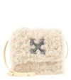 OFF-WHITE JITNEY 0.7 SMALL SHEARLING SHOULDER BAG,P00483224