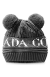 Canada Goose Babies' Double Pompom Hat In Iron Grey