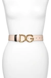 DOLCE & GABBANA LOGO BUCKLE REVERSIBLE LEATHER BELT,BE1333AW528