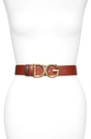 DOLCE & GABBANA LOGO BUCKLE REVERSIBLE LEATHER BELT,BE1333AW528