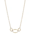 Marco Bicego 18k Yellow Gold Onde Diamond Three Station Necklace, 16.5 In White Gold/ Yellow God
