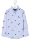 LAPIN HOUSE BIRD MOTIF PRINT SHIRT