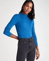 ANN TAYLOR PETITE RIBBED MOCK NECK SWEATER,552431