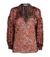 ALICE AND OLIVIA COLLARED FLORAL DESIREE BLOUSE,15856671