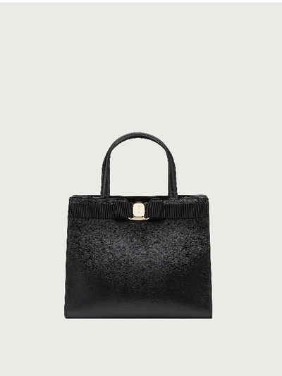 Ferragamo Ladies Vara Bow New Top Handle Bag In Black