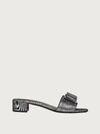 Ferragamo Double Bow 30mm Sandals In Silver