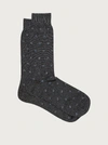 Ferragamo Medium Gancini Jacquard Sock In Grey