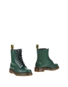 Dr. Martens' 1460 Combat Boots In Green Leather
