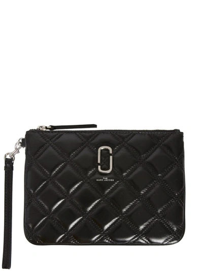 Marc Jacobs The Quilted Softshot Slgs Wristlet In Black