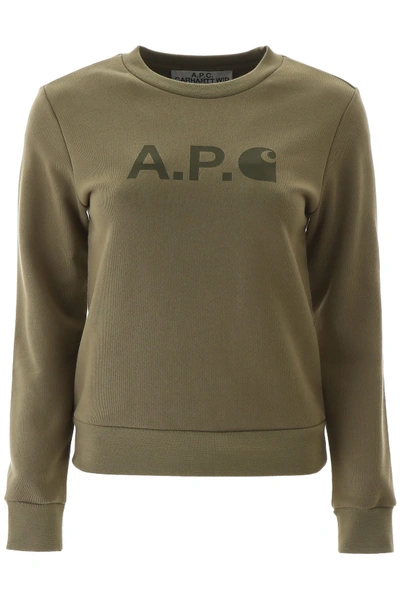 Apc X Carhartt A.p.c. X Carhartt Logo Sweatshirt In Green