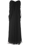 Alexander Mcqueen Silk-chiffon Bustier Gown In Black