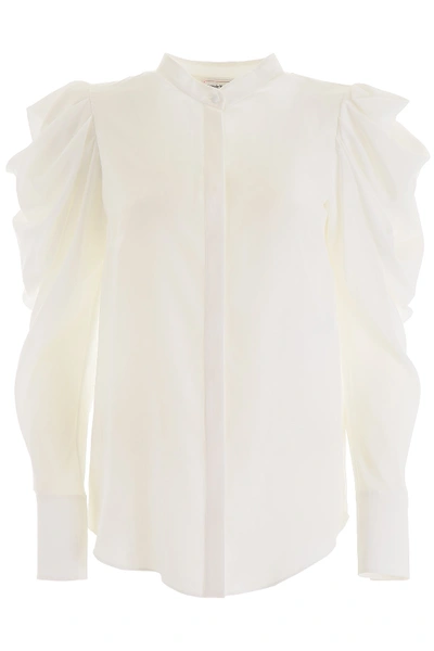Alexander Mcqueen Shirt With Draped Sleeves In White