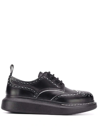 Alexander Mcqueen Hybrid Leather Lace-up Derby Shoes In Black,white