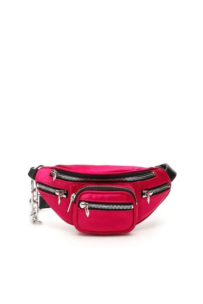 Alexander Wang Attica Mini Soft Satin Fanny Pack/crossbody Bag In Fuchsia,black