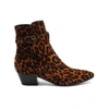 SAINT LAURENT ANIMAL-PRINT LEATHER ANKLE BOOTS