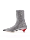 Gia Couture Ankle Boot Silver Stretch In Silver