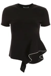 AREA AREA CRYSTAL RUFFLE T-SHIRT