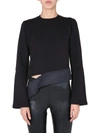 Rick Owens Drkshdw Black Long Creatch Sweatshirt In Black