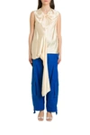 Colville Asymmetric Top With Draping In White