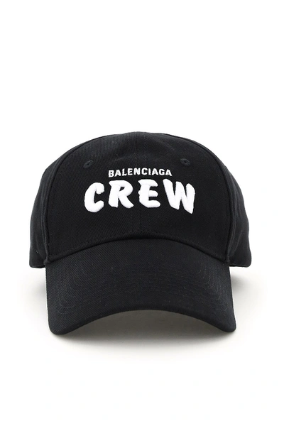 Balenciaga Crew Baseball Cap In Black