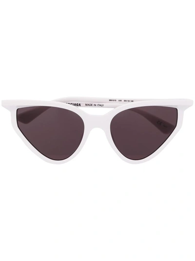 Balenciaga Rim Cat Sunglasses In White