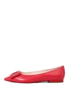 Roger Vivier Gommettine Patent Ballet Flats With Tonal Buckle In Red