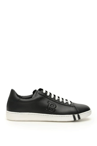 Bally Asher Logo-embossed Leather Sneakers In Black