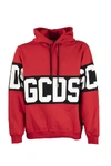 Gcds Band Logo Print Pullover Hoodie In Red