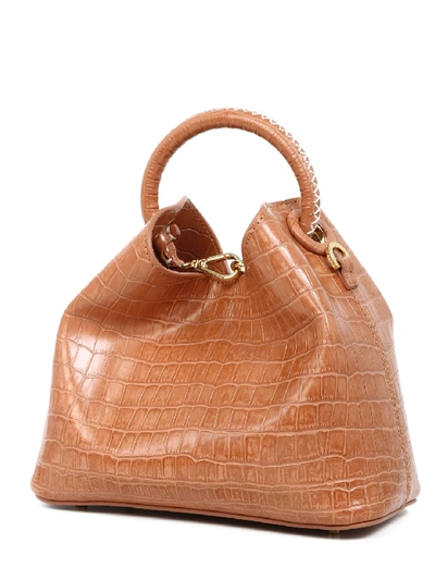 Elleme Orange Leather Handbag In Brown