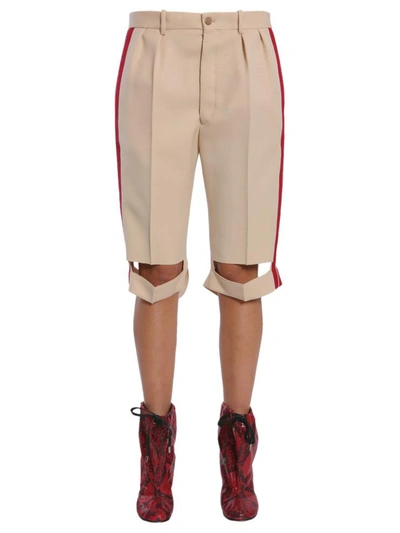 Maison Margiela Bermuda Shorts With Side Bands In Beige