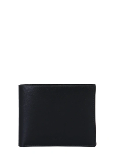 Jil Sander Leather Zip Pocket Wallet In Black