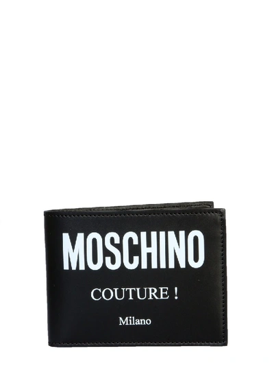 Moschino Bifold Wallet With Logo In Black