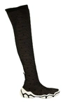 Red Valentino Overknee-stiefel In Netzoptik In Black
