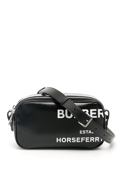 Burberry Camera Mini Horseferry Mini Bag In Black,white