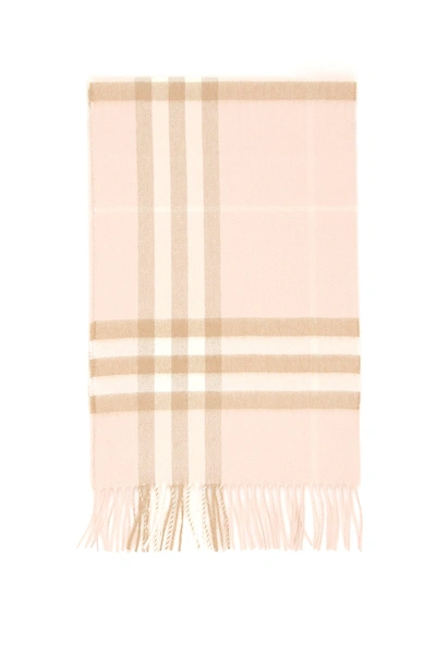 Burberry Giant Check Gauze Scarf In Pale Blush