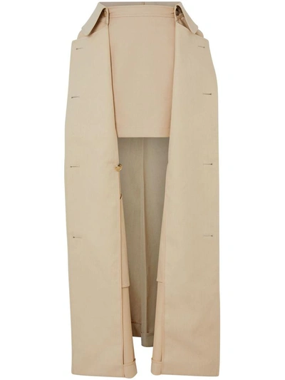 Burberry Convertible Cotton-gabardine Skirt In Beige