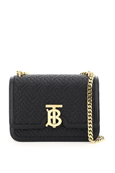 Burberry Tb Quilted Leather Crossbody Bag In Black