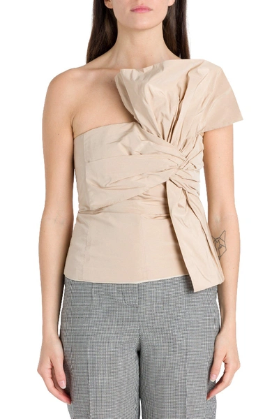Givenchy Bustier In Taffetà Con Fiocco Oversize In Beige