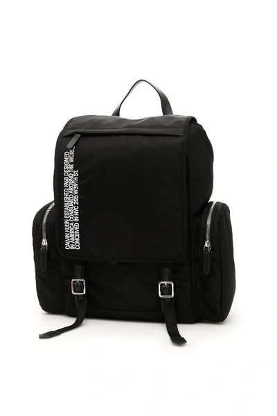 Calvin Klein 205w39nyc Flap Backpack In Black