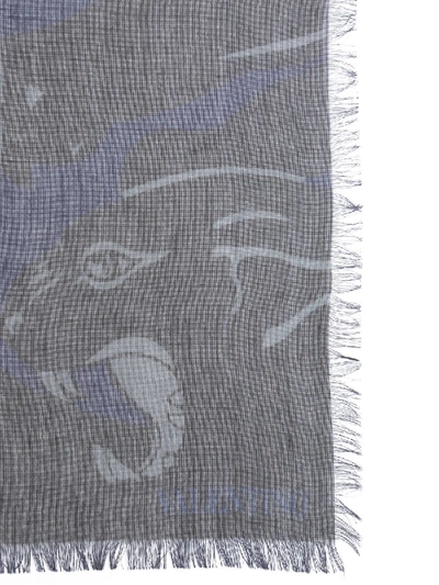 Valentino Camupanther Scarf In Blue