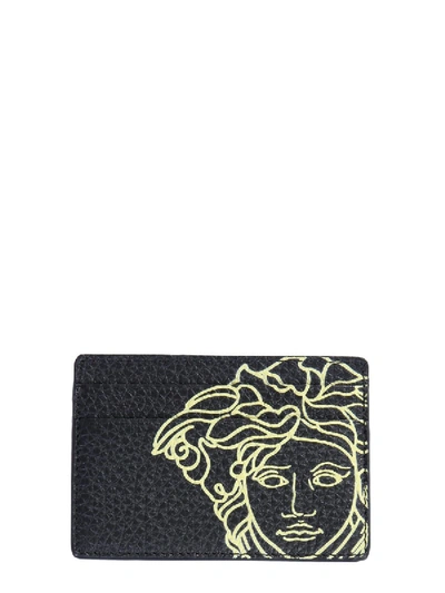 Versace Medusa-print Black Leather Card Holder