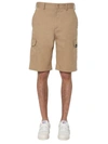 Msgm Knee-length Cargo Shorts In Beige