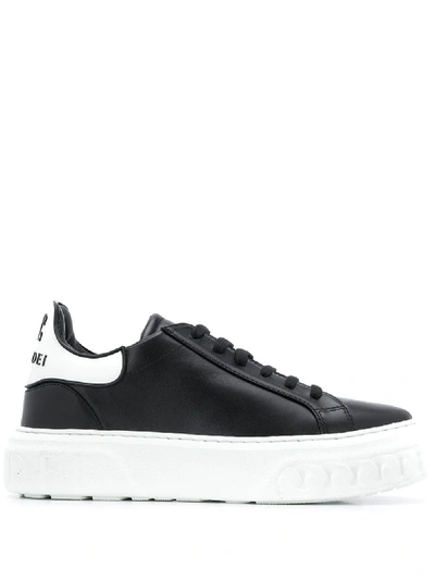 Casadei Leather Sneakers In Nero