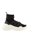 Agnona Cashmere Wraparound Laces High Top Sneakers Black In Black