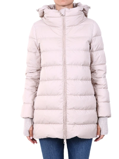 Herno A-shape Chamonix Hooded Quilted Nylon Down Jacket In Pink