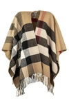 BURBERRY CHECK WOOL CASHMERE CAPE
