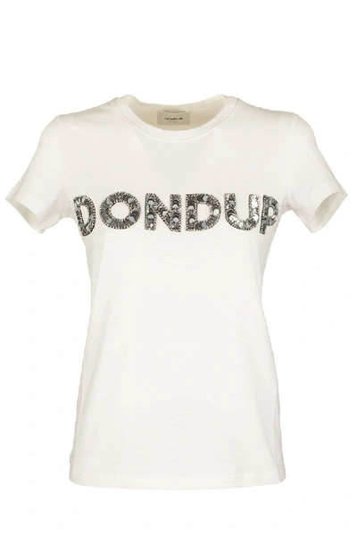 Dondup Cotton T-shirt With Embroidery In White