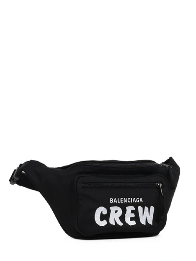Balenciaga Crew Belt Bag Black In Black/ White